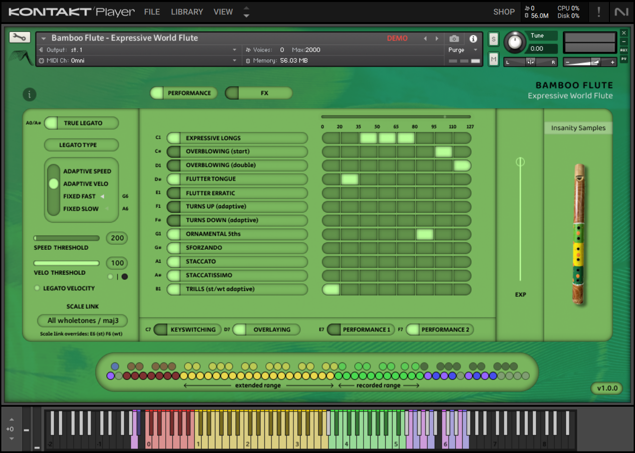 Bamboo Flute Expressive World Flute Kontakt GUI