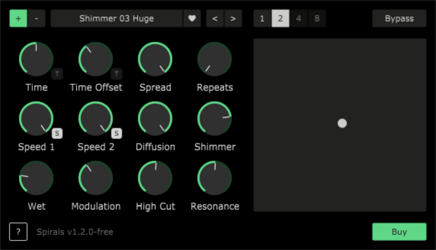 Spirals Daniel Gergely Shimmer Reverb Delay Interface