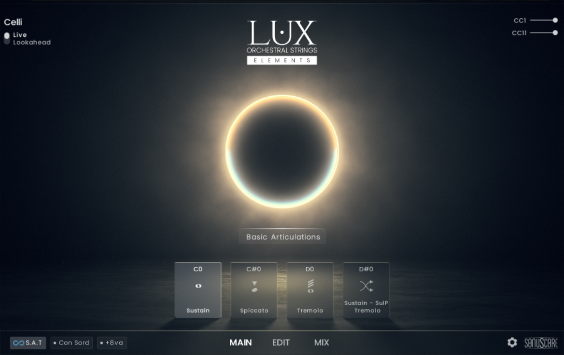 lux orchestral strings elements kontakt interface